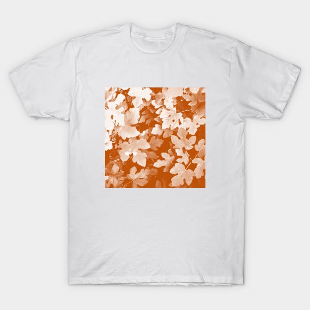 Fallen leaves, orange, pink, tan, fall, autumn, leaves, pattern, leaf, botanical, xmas, christmas, spring, holidays, summer, T-Shirt by PrintedDreams